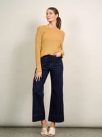 Metallic Ribbed Knit Top Slate Liberty Rose