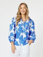 Trim Sleeve Floral Shirt