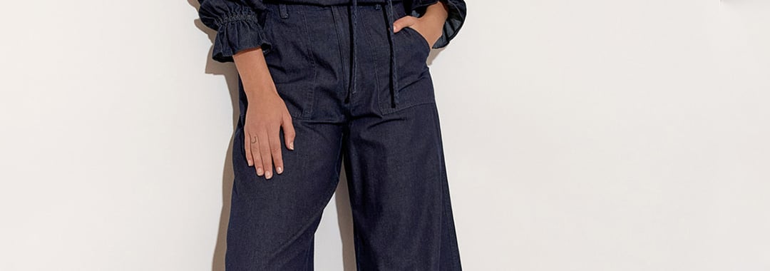 Pocket Detail Denim Pant Denim Adorne