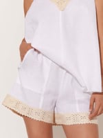 Crochet Linen Short Black adorne