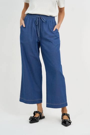 Drawstring Waist Denim Light Denim Liberty Rose