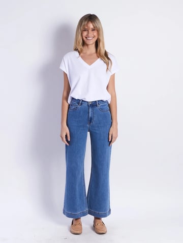 Cuff Detailed Denim Jean Blue Monaco Jeans