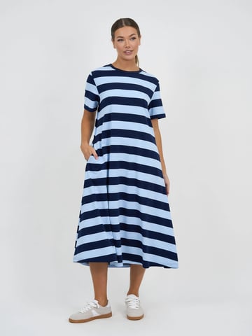 Cotton Jersey Stripe Dress Blue Liberty Rose