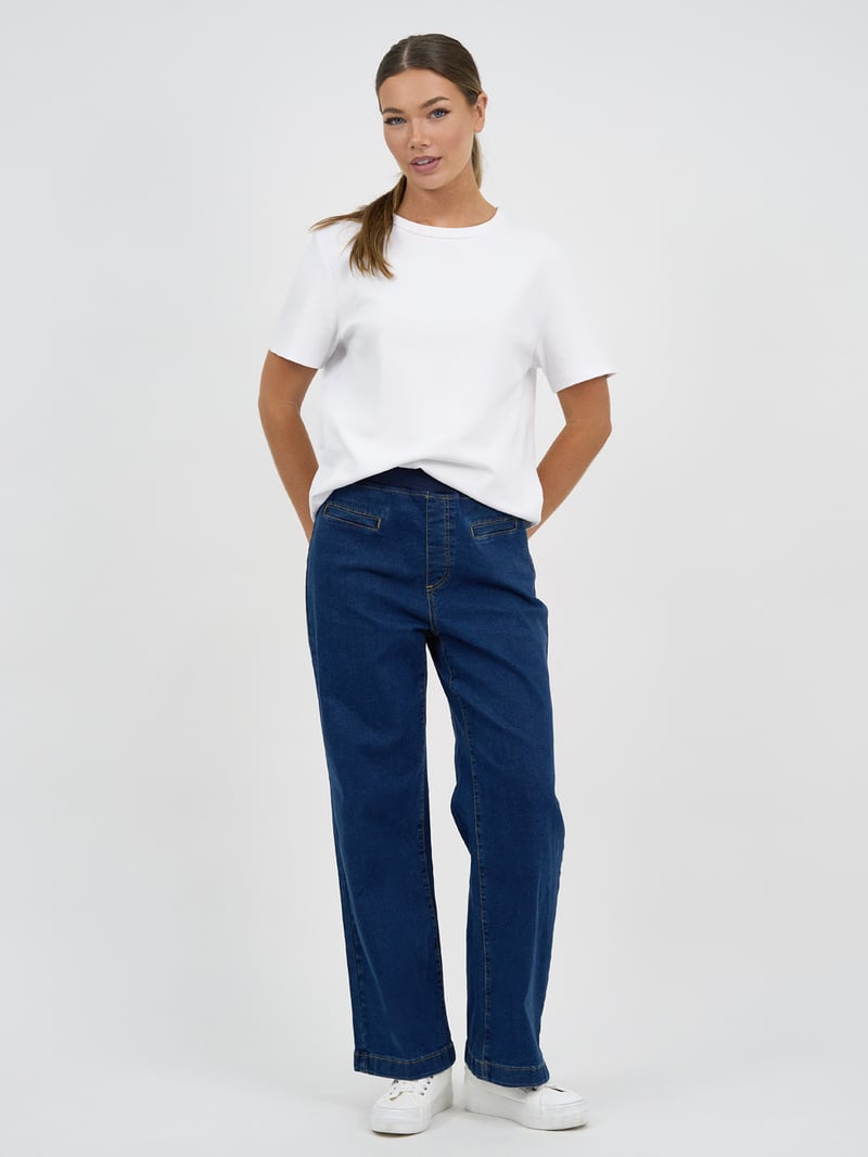 Maddy Wide Leg Jean Dark Denim Threadz