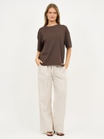 Linen Relaxed Leg Pant Black Liberty Rose