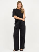 Linen Relaxed Leg Pant Black Liberty Rose