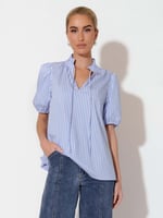 Cotton Poplin Stripe Top