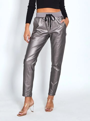 Metallic Jogger Pewter Monaco Jeans