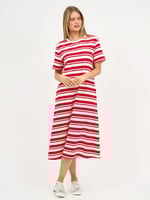 Straight Cotton Jersey Dress Red Liberty Rose