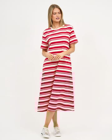 Straight Cotton Jersey Dress Red Liberty Rose