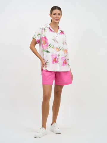 Elle Relaxed Bamboo Shirt White Liberty Rose