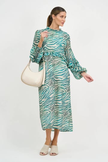 Frill Detailed Dress Teal Liberty Rose