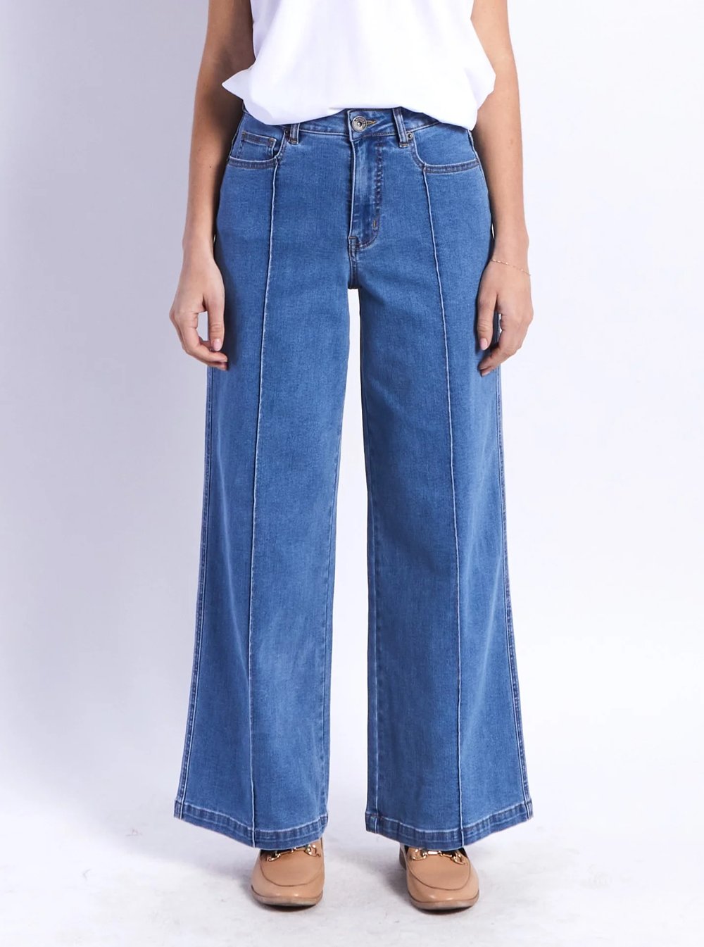 Stitch Front Denim Jean Blue Monaco Jeans