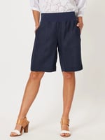 Jersey Waist Linen Short Natural Gordon Smith