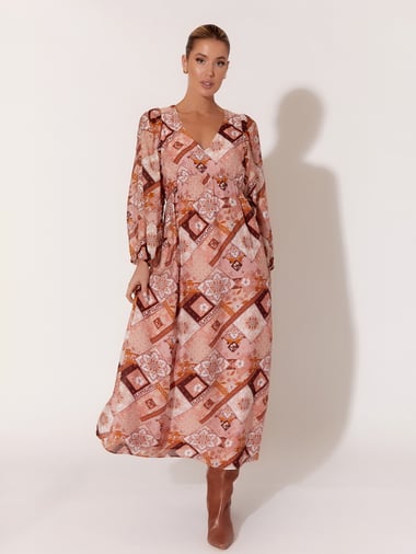 Relaxed Sleeve Dress Pink Adorne