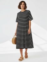 Straight Cotton Jersey Dress Red Liberty Rose