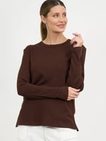 Metallic Ribbed Knit Top Slate Liberty Rose