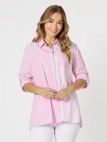 Two Tone Stripe Shirt Blue Threadz