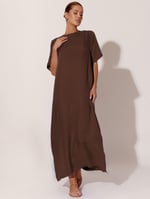 Cupro Relaxed Dress Chocolate Adorne