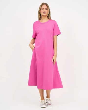 Cotton Jersey Dress Magenta Liberty Rose