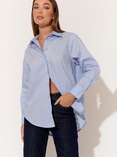 Striped Poplin Shirt Blue adorne