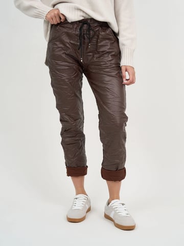 Wet Look Jogger Pant Chocolate La Strada