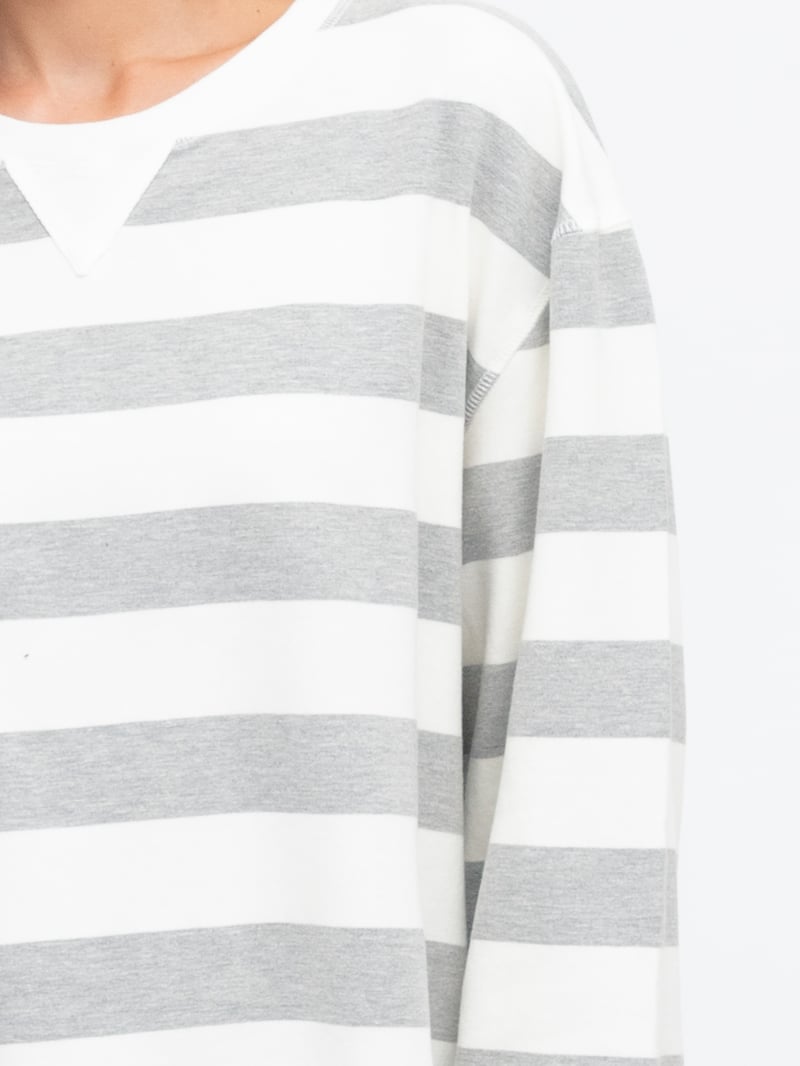 Striped Relaxed Sweater Grey Label of Love