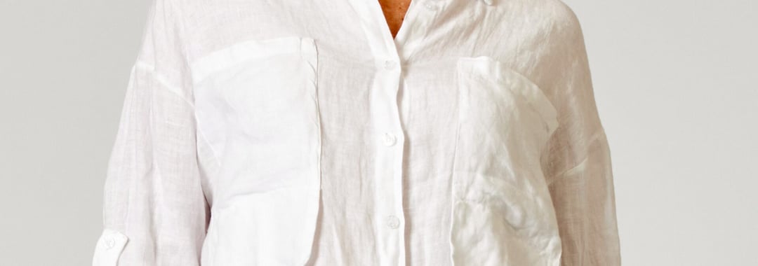 Exaggerated Pocket Shirt White La Strada