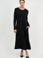 Metallic Waffle Knit Dress Black Liberty Rose