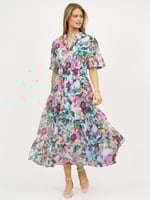 Tier Detail Dress Light Blue Liberty Rose