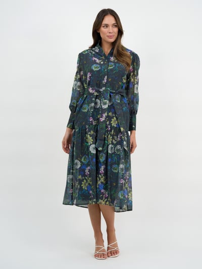 Button Through Shirt Dress Navy Dresses