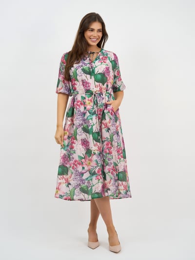 Tie Neckline Dress Pink Liberty Rose