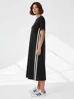 Cotton Side Stripe Jersey Dress Black Liberty Rose