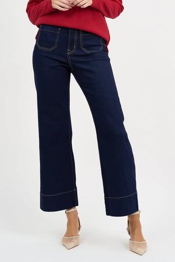 Pocket Front Wide Leg Jean Dark Denim Monaco Jeans