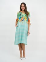 Frill V-Neck Linen Dress