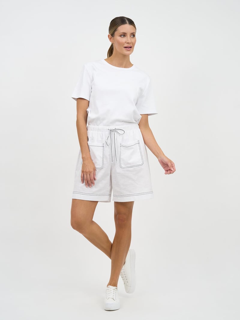 Mati Linen Pocket Short White Essentials