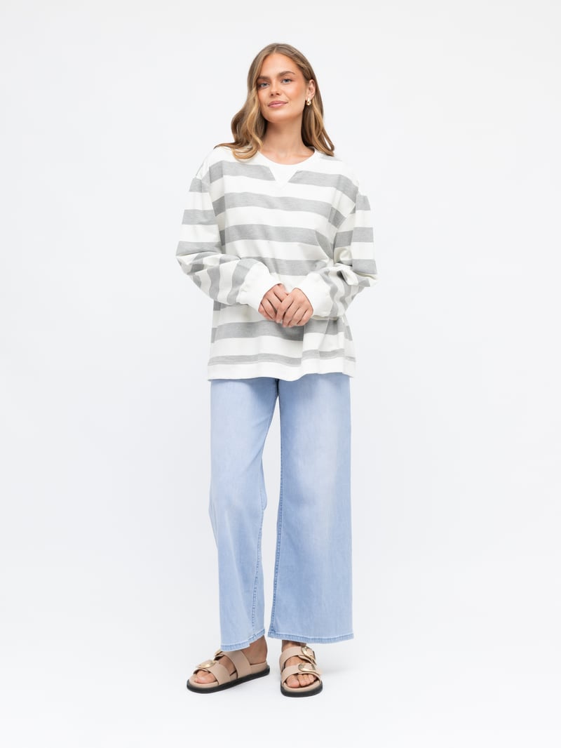 Striped Relaxed Sweater Grey Label of Love