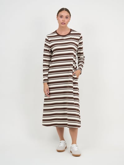 Vee Neck Ribbed Knit Beige La Strada