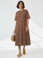 Straight Cotton Jersey Dress Red Liberty Rose