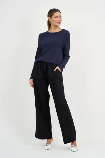 Metallic Ribbed Knit Top Slate Liberty Rose