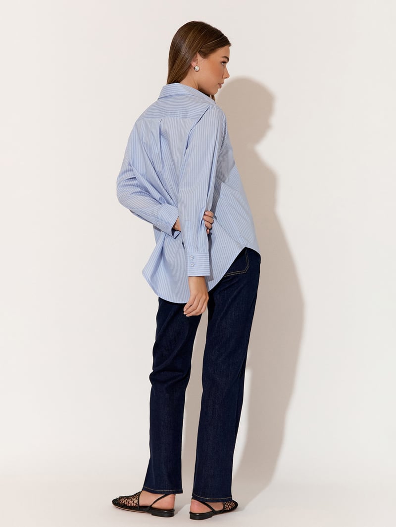 Striped Poplin Shirt Blue adorne