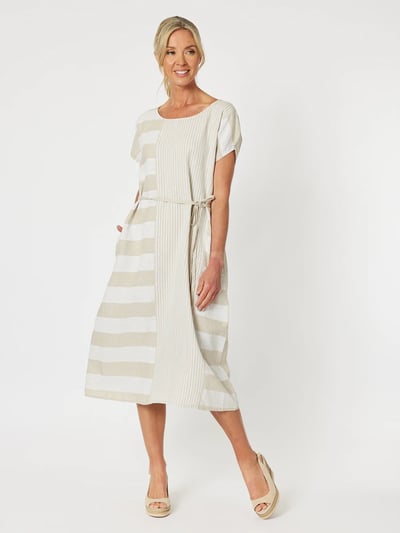 Patio Stripe Dress Beige Gordon Smith