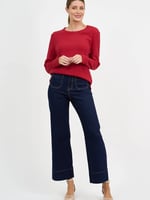 Metallic Ribbed Knit Top Slate Liberty Rose