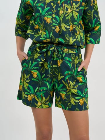 Linen Relaxed Short Green Liberty Rose