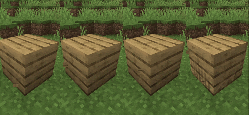 Example of breaking oak planks