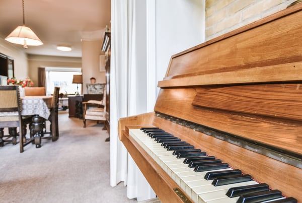 Move Specialty Items in Agoura Hills - Wooden Piano in a Living Room