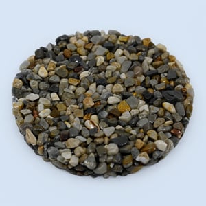 Grey Blend 5:16 pebble epoxy sample – natural grey stone carpet flooring blend.