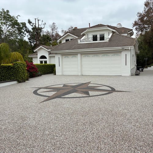 Compass Rose Driveway Transformation – Decorative Stone Carpet