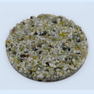 Jade Green Gravel Pebble Epoxy Blend Sample – Natural Green and Grey River Pebbles Bound in Epoxy