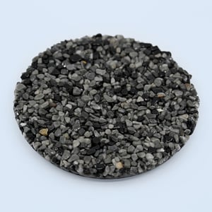 Middle Grey Pebble Epoxy Blend sample showing smooth grey river stones in epoxy resin